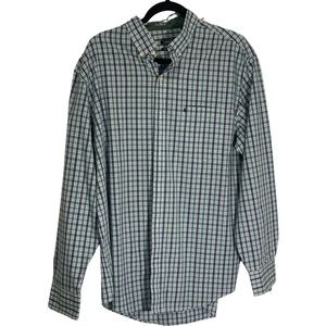 IZOD Mens SLIM FIT Button Down Plaid Check Cotton Shirt